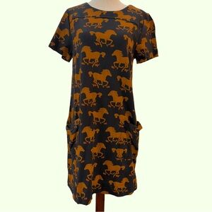 Vivienne Tam Horse Print Cotton Shift Medium